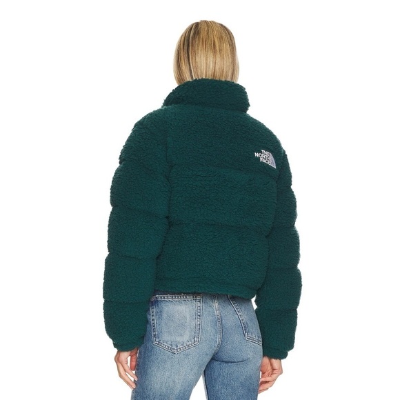 New The North Face Nuptse Sherpa Jacket Puffer High Pile Fleece Green - Picture 5 of 15